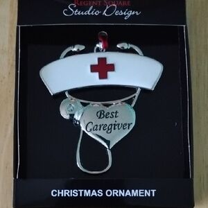 Nurse Christmas Ornament - White and Silver